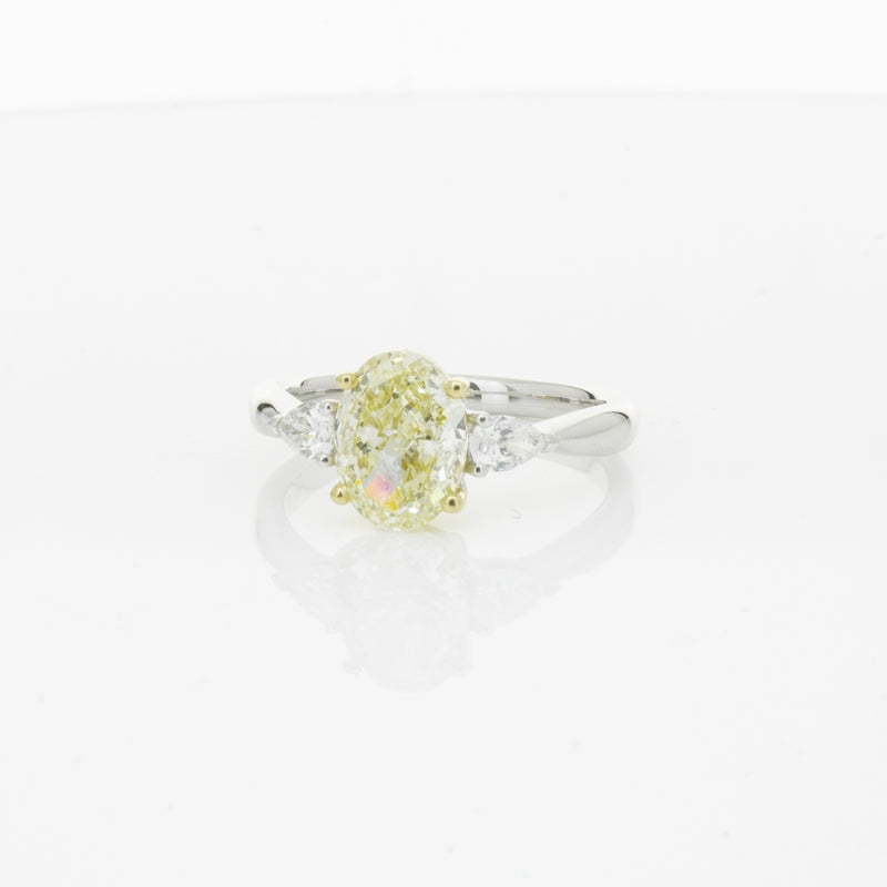 18ct White Gold Yellow Oval Cut Diamond Ayla Ring-Ring-Walker & Hall