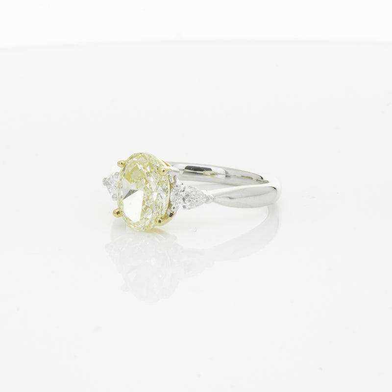 18ct White Gold Yellow Oval Cut Diamond Ayla Ring-Ring-Walker & Hall