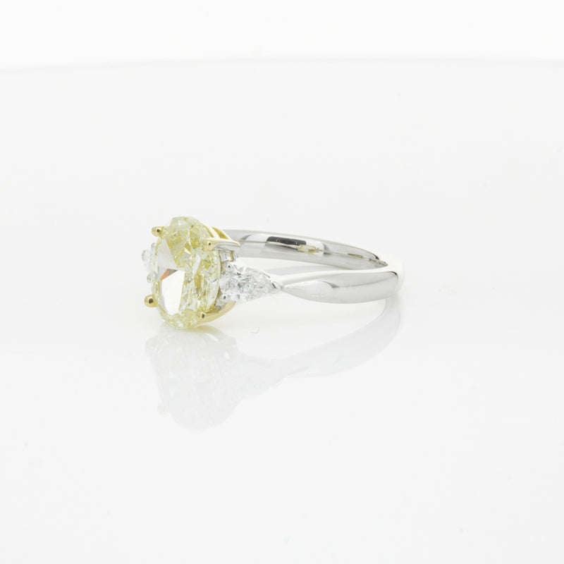 18ct White Gold Yellow Oval Cut Diamond Ayla Ring-Ring-Walker & Hall