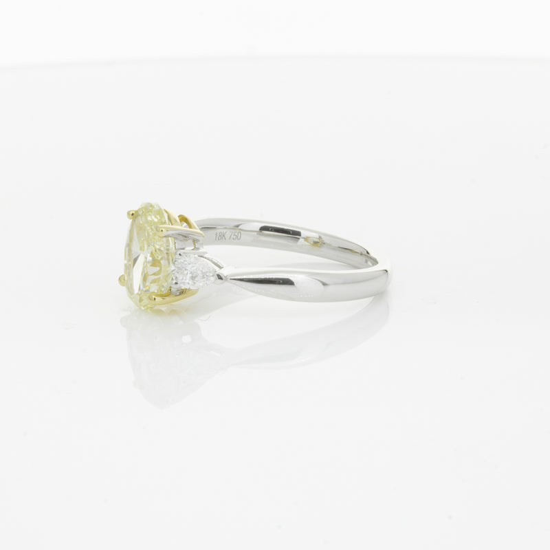 18ct White Gold Yellow Oval Cut Diamond Ayla Ring-Ring-Walker & Hall