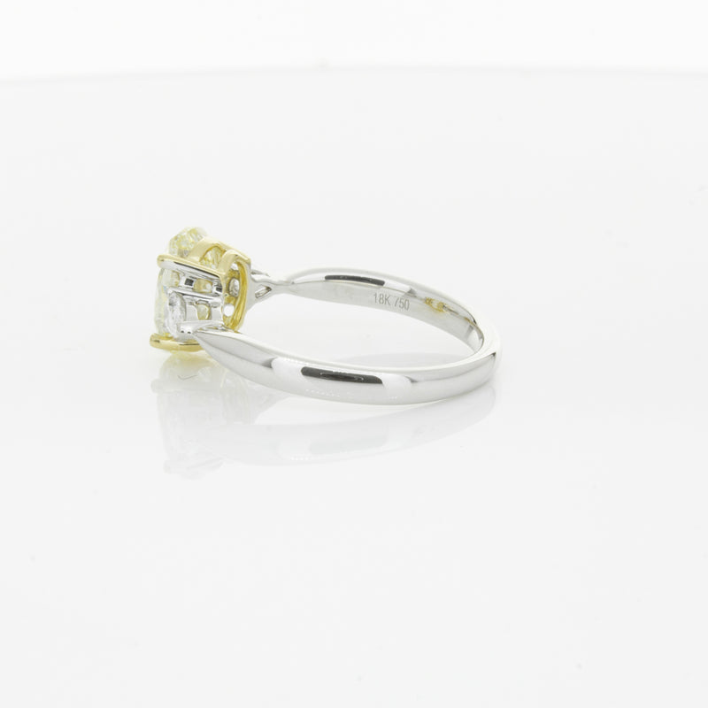 18ct White Gold Yellow Oval Cut Diamond Ayla Ring-Ring-Walker & Hall