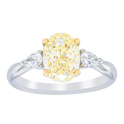 18ct White Gold Yellow Oval Cut Diamond Ayla Ring-Ring-Walker & Hall