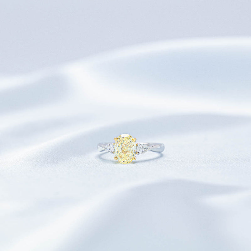 18ct White Gold Yellow Oval Cut Diamond Ayla Ring-Ring-Walker & Hall