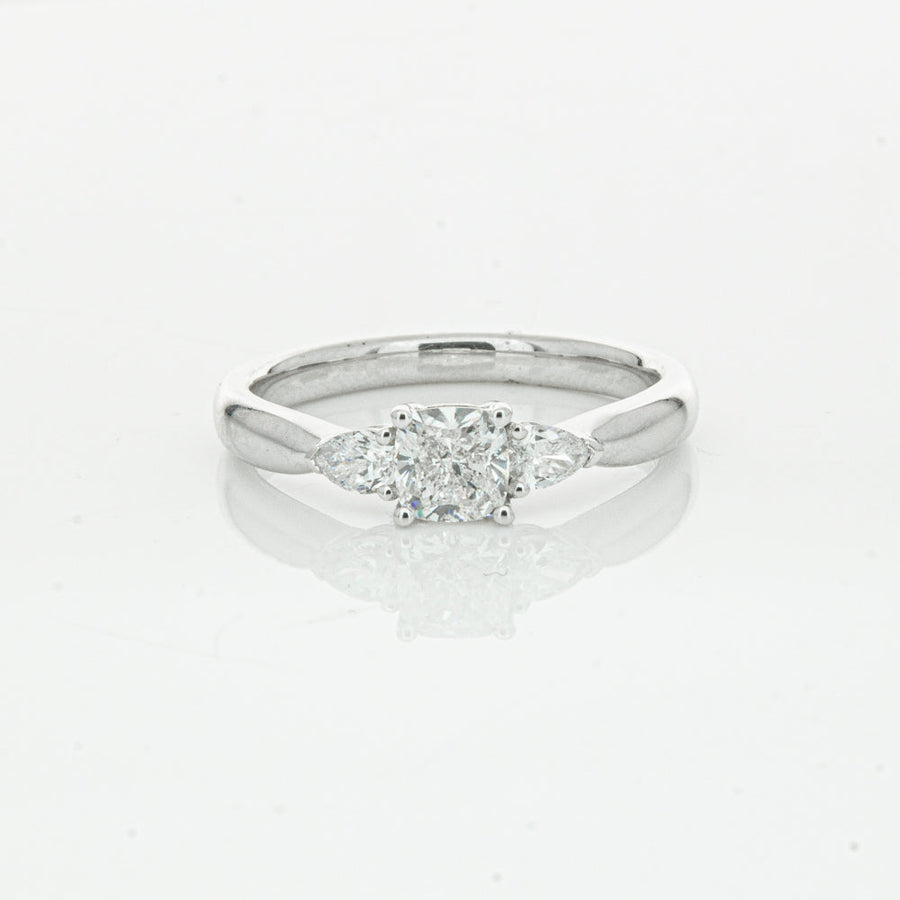 18ct White Gold .50ct Cushion Cut Diamond Ayla Ring-Ring-Walker & Hall