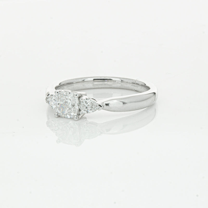 18ct White Gold .50ct Cushion Cut Diamond Ayla Ring-Ring-Walker & Hall