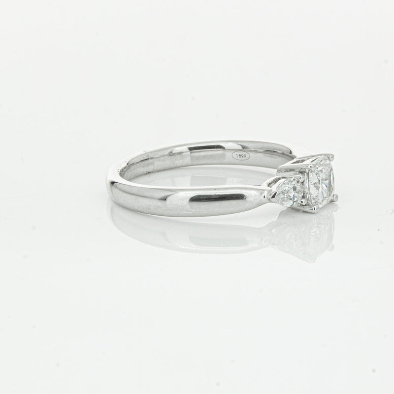 18ct White Gold .50ct Cushion Cut Diamond Ayla Ring-Ring-Walker & Hall