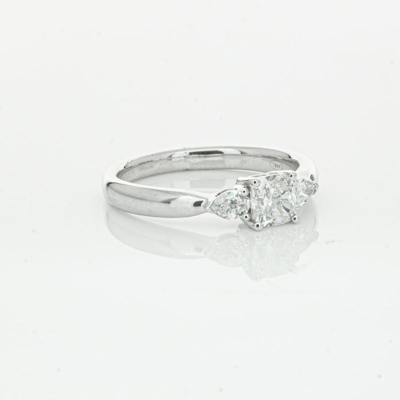 18ct White Gold .50ct Cushion Cut Diamond Ayla Ring-Ring-Walker & Hall