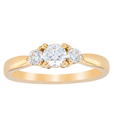18ct Yellow Gold .30ct Diamond Elysian Ring-Ring-Walker & Hall