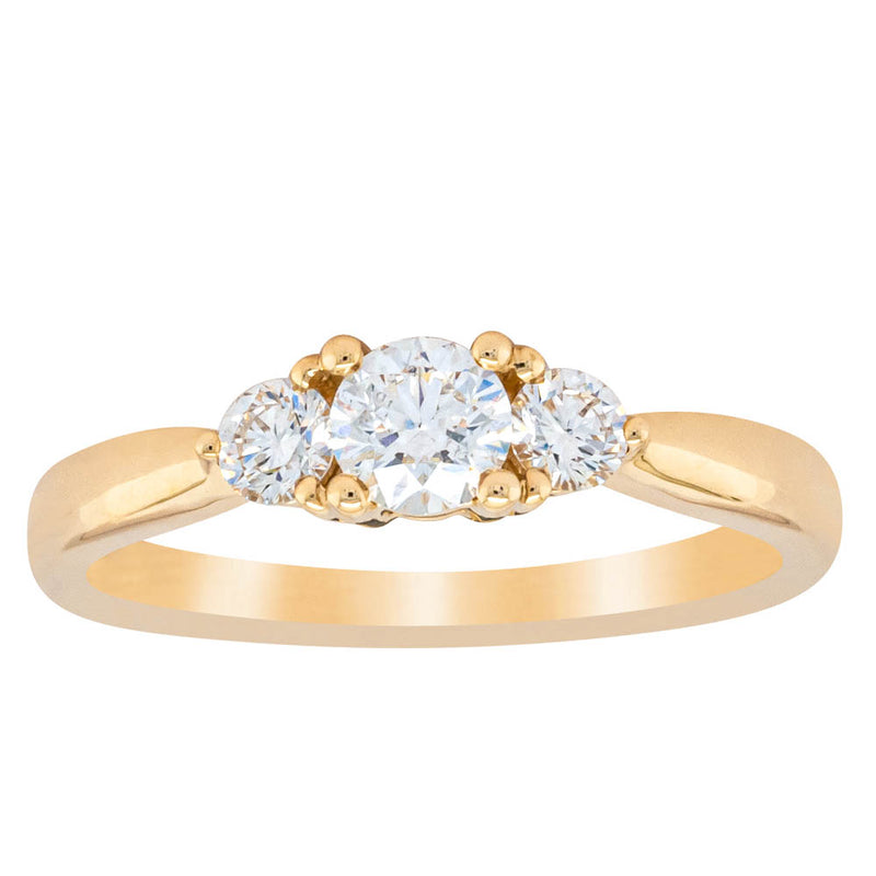 18ct Yellow Gold .30ct Diamond Elysian Ring-Ring-Walker & Hall