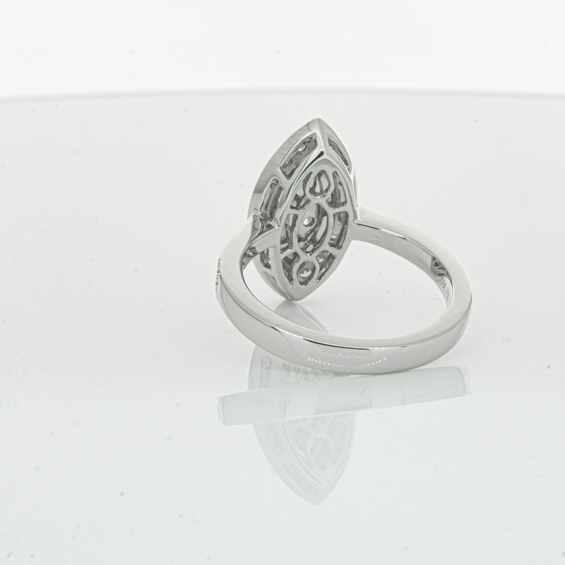 18ct White Gold Marquise Cut Diamond Ring-Ring-Walker & Hall
