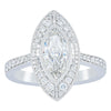 18ct White Gold Marquise Cut Diamond Ring-Ring-Walker & Hall