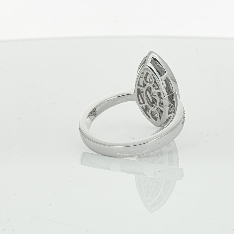 18ct White Gold Marquise Cut Diamond Ring-Ring-Walker & Hall