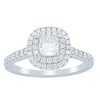 18ct White Gold .51ct Cushion Cut Diamond Rosa Ring-Ring-Walker & Hall