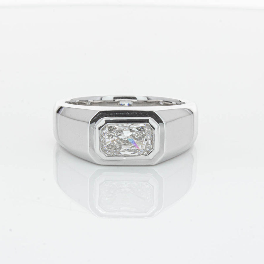 14ct White Gold Radiant Cut Diamond Ring-Ring-Walker & Hall