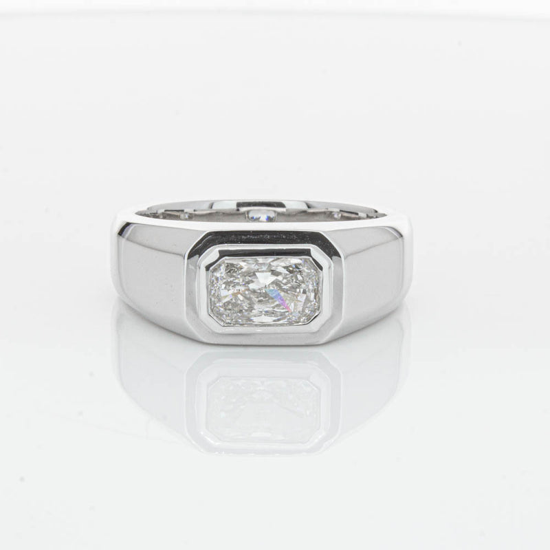 14ct White Gold Radiant Cut Diamond Ring-Ring-Walker & Hall