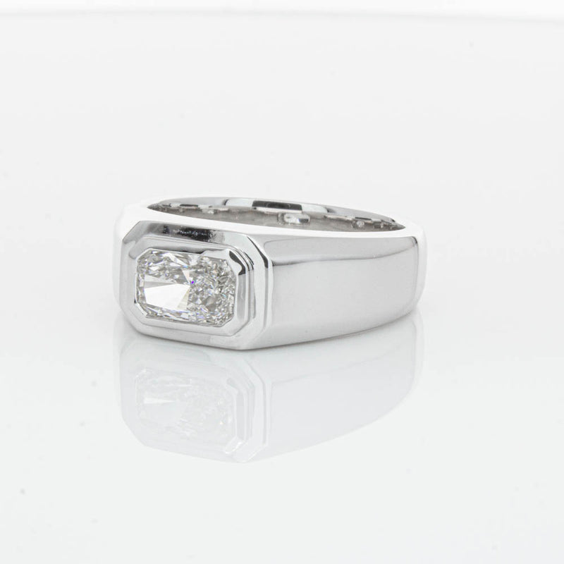 14ct White Gold Radiant Cut Diamond Ring-Ring-Walker & Hall
