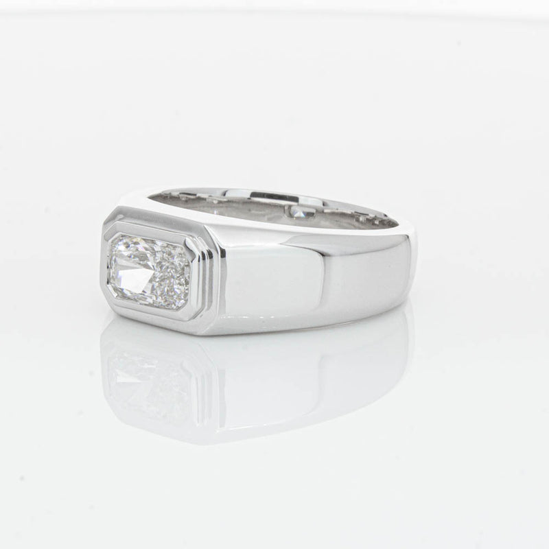14ct White Gold Radiant Cut Diamond Ring-Ring-Walker & Hall