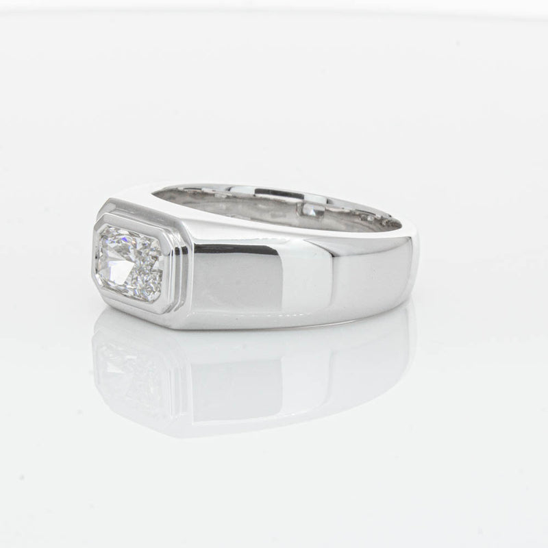 14ct White Gold Radiant Cut Diamond Ring-Ring-Walker & Hall