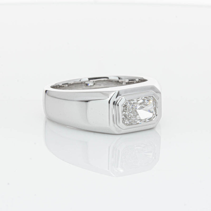 14ct White Gold Radiant Cut Diamond Ring-Ring-Walker & Hall