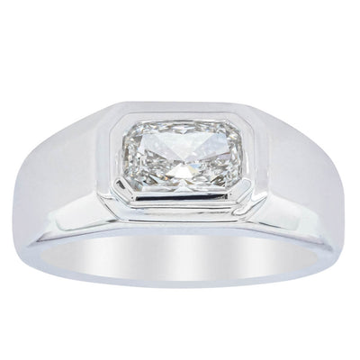 14ct White Gold Radiant Cut Diamond Ring-Ring-Walker & Hall