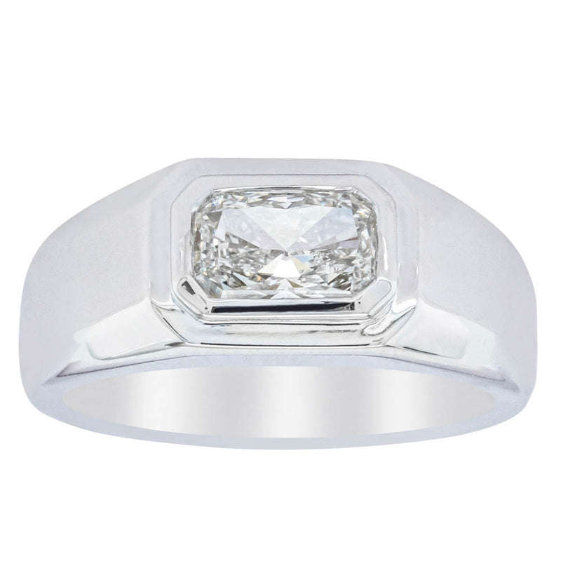 14ct White Gold Radiant Cut Diamond Ring-Ring-Walker & Hall