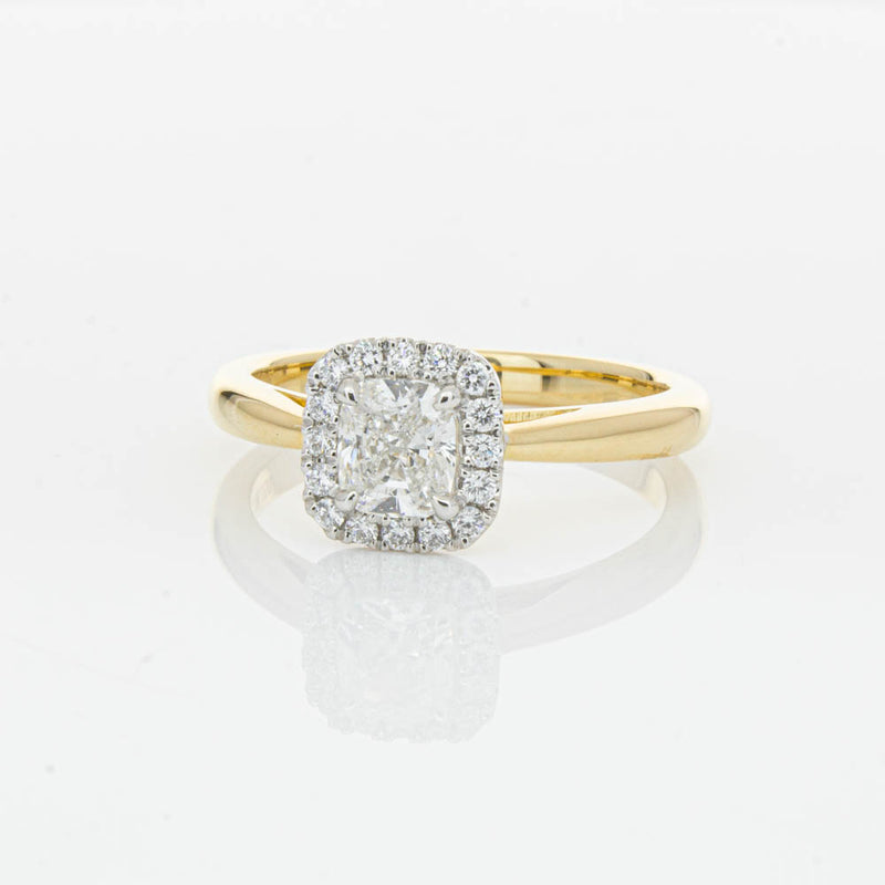 18ct Yellow Gold Cushion Cut Diamond Nina Ring-Ring-Walker & Hall