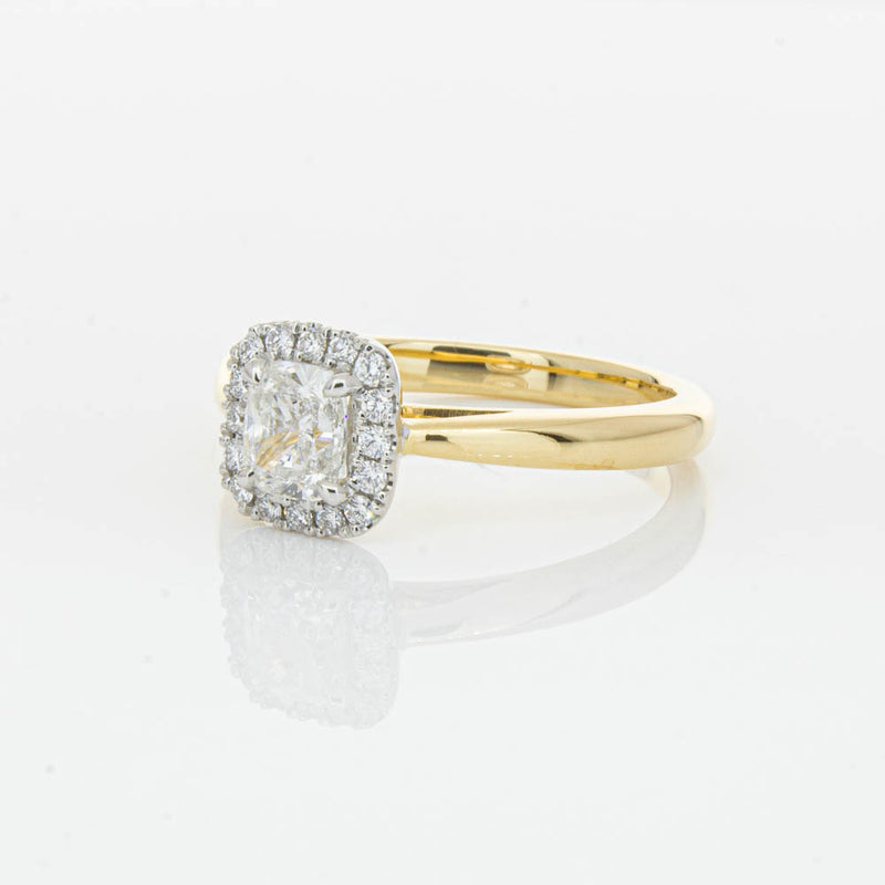 18ct Yellow Gold Cushion Cut Diamond Nina Ring-Ring-Walker & Hall