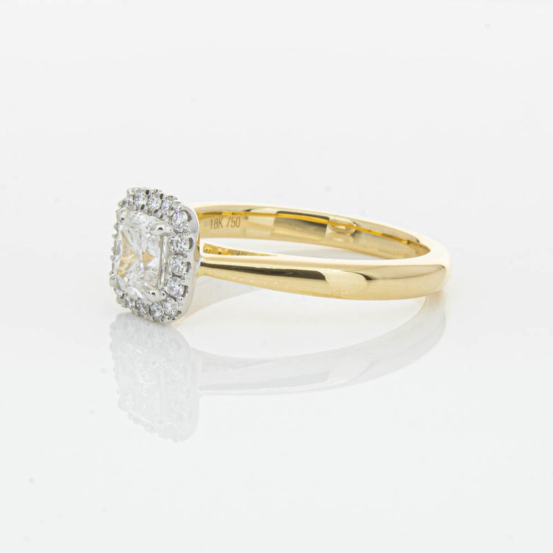 18ct Yellow Gold Cushion Cut Diamond Nina Ring-Ring-Walker & Hall