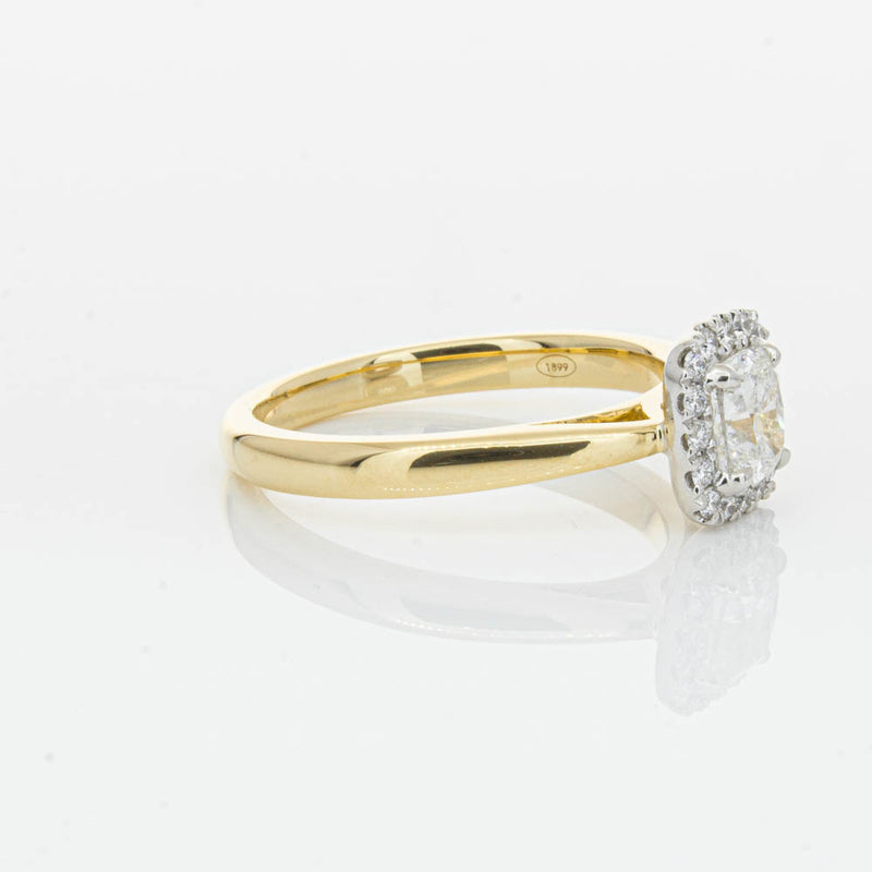 18ct Yellow Gold Cushion Cut Diamond Nina Ring-Ring-Walker & Hall