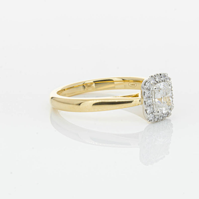 18ct Yellow Gold Cushion Cut Diamond Nina Ring-Ring-Walker & Hall