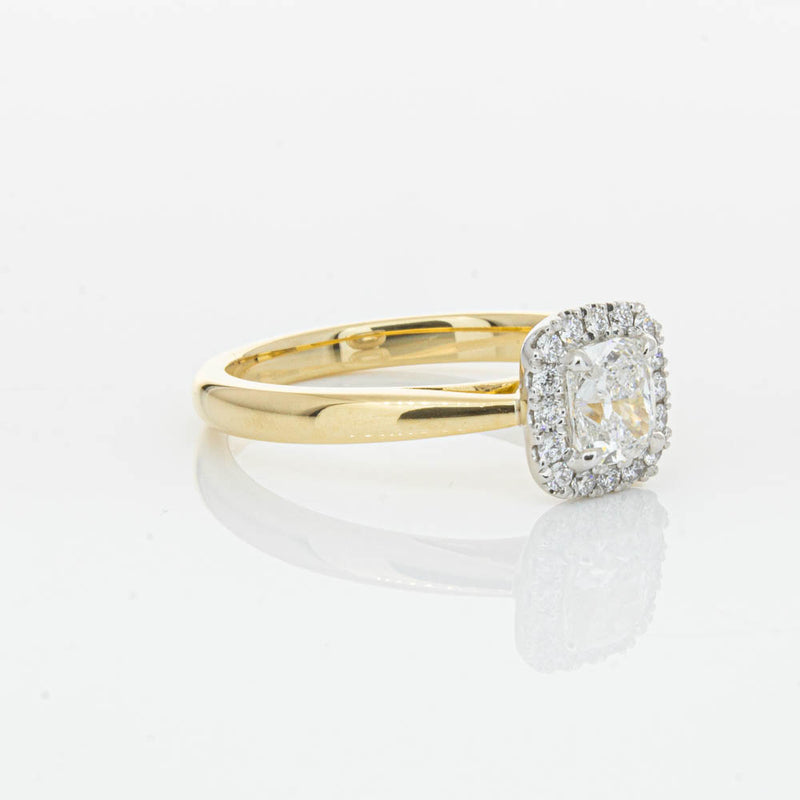 18ct Yellow Gold Cushion Cut Diamond Nina Ring-Ring-Walker & Hall