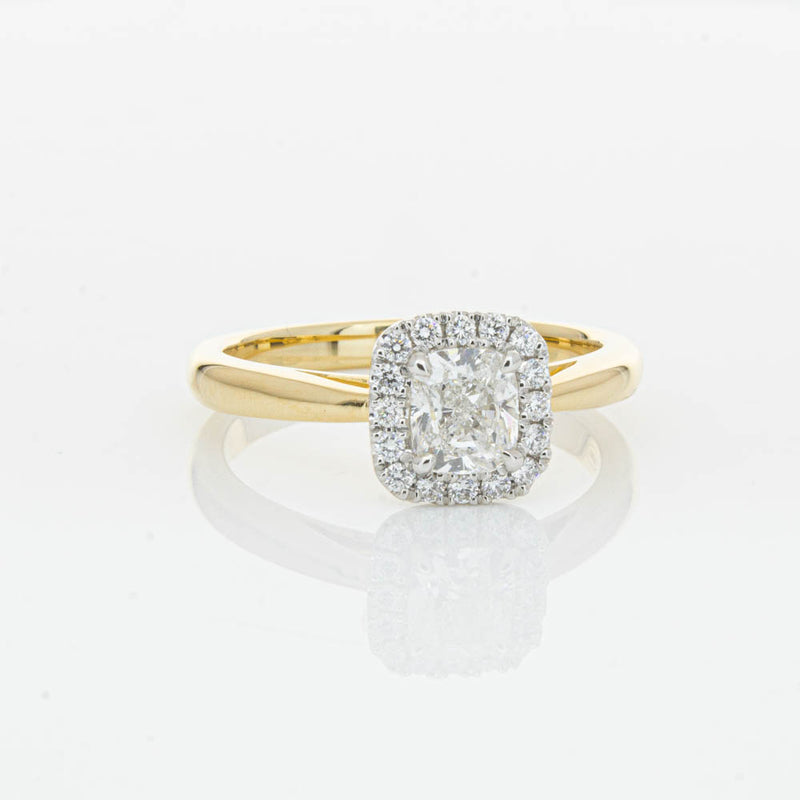 18ct Yellow Gold Cushion Cut Diamond Nina Ring-Ring-Walker & Hall