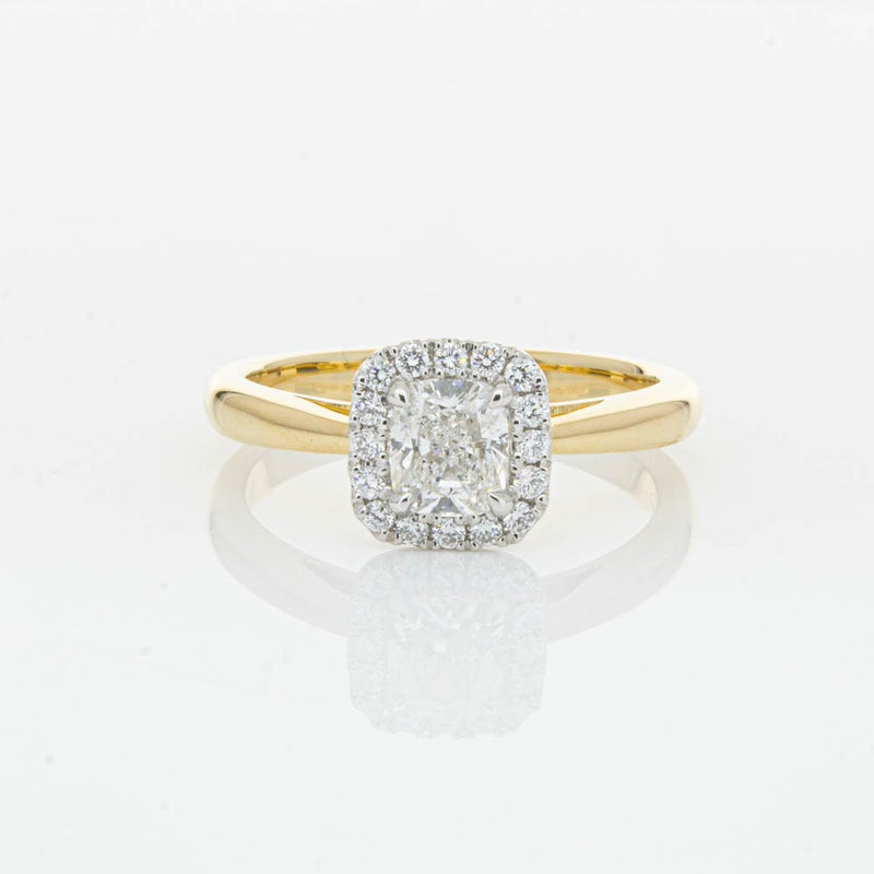 18ct Yellow Gold Cushion Cut Diamond Nina Ring-Ring-Walker & Hall