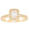 18ct Yellow Gold .50ct Emerald Cut Diamond Aria Ring-Ring-Walker & Hall