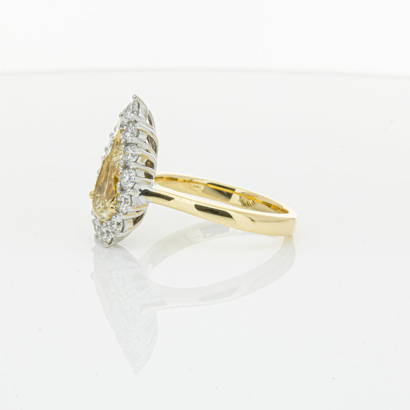 18ct Yellow Gold Pear Cut Yellow Diamond Belle Ring-Ring-Walker & Hall