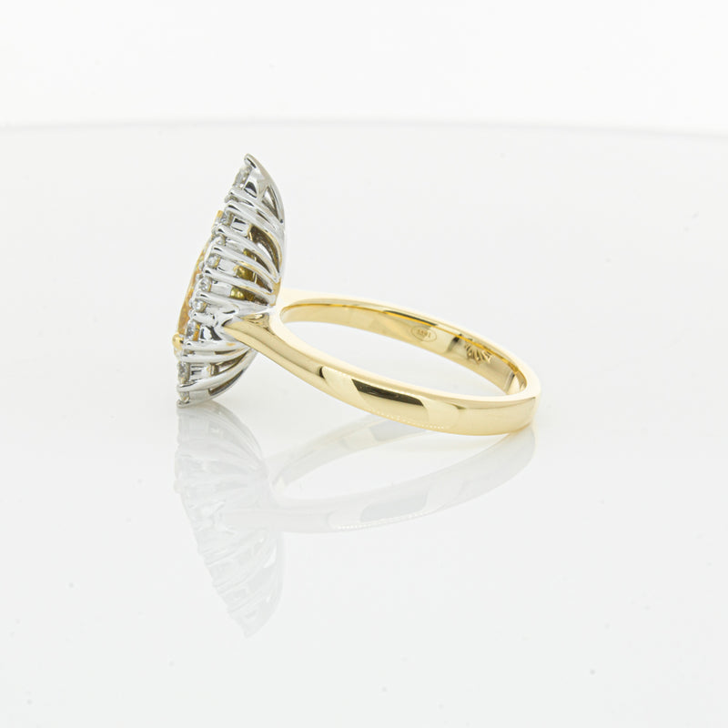 18ct Yellow Gold Pear Cut Yellow Diamond Belle Ring-Ring-Walker & Hall