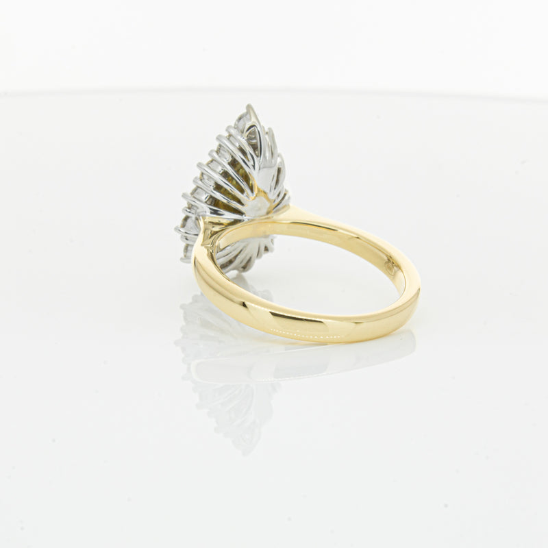 18ct Yellow Gold Pear Cut Yellow Diamond Belle Ring-Ring-Walker & Hall