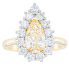 18ct Yellow Gold Pear Cut Yellow Diamond Belle Ring-Ring-Walker & Hall