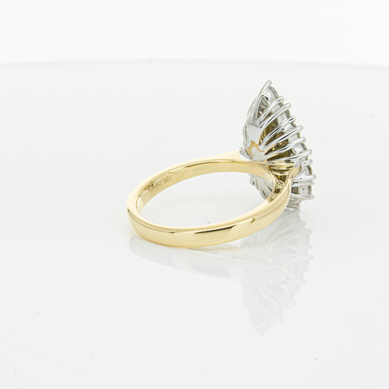 18ct Yellow Gold Pear Cut Yellow Diamond Belle Ring-Ring-Walker & Hall