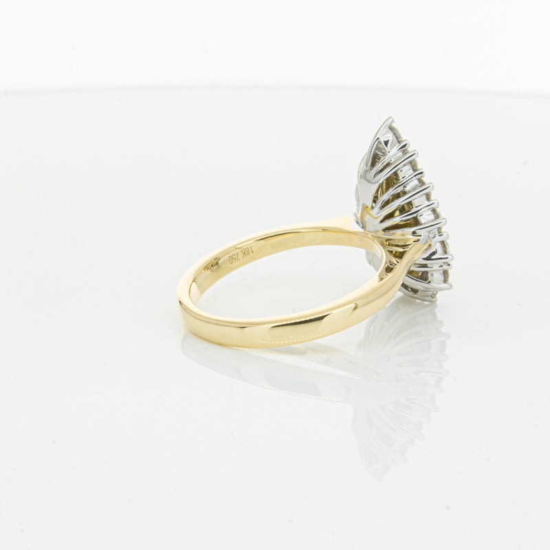 18ct Yellow Gold Pear Cut Yellow Diamond Belle Ring-Ring-Walker & Hall
