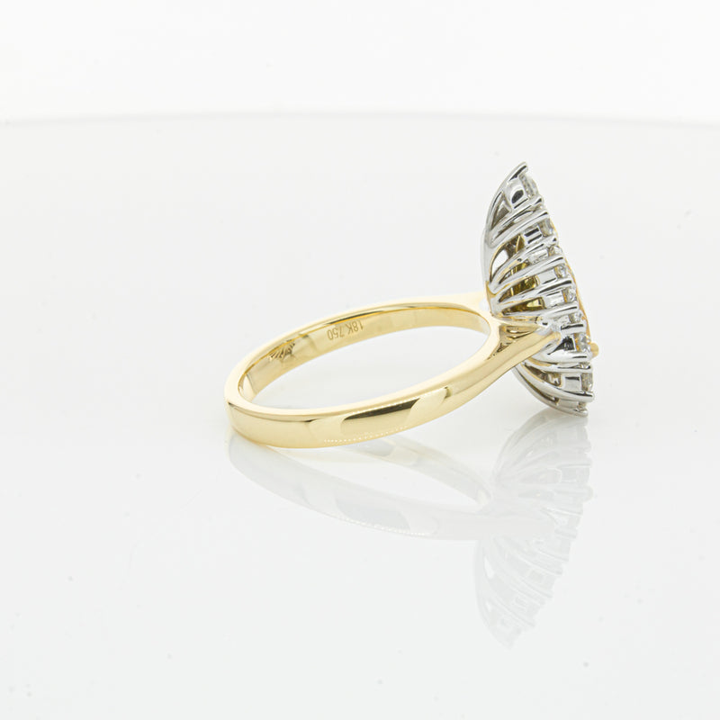 18ct Yellow Gold Pear Cut Yellow Diamond Belle Ring-Ring-Walker & Hall