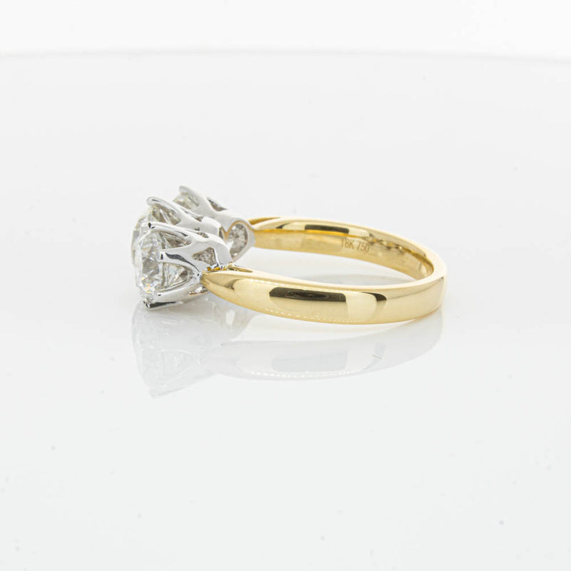 18ct Yellow Gold 3.00ct Diamond Trilogy Ring-Ring-Walker & Hall