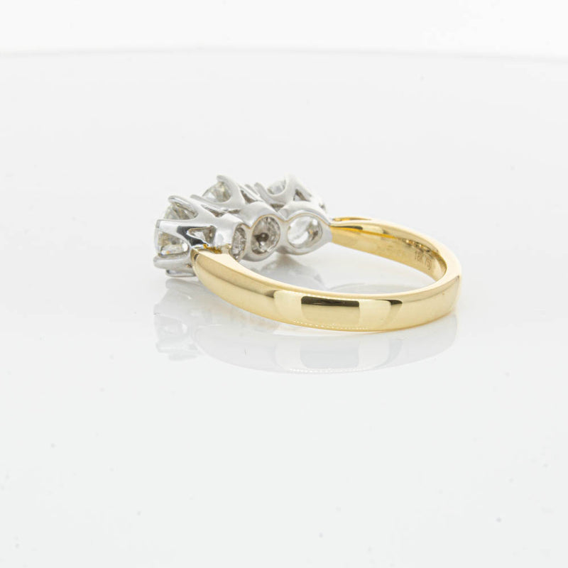 18ct Yellow Gold 3.00ct Diamond Trilogy Ring-Ring-Walker & Hall