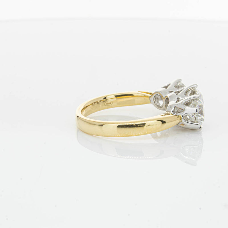 18ct Yellow Gold 3.00ct Diamond Trilogy Ring-Ring-Walker & Hall