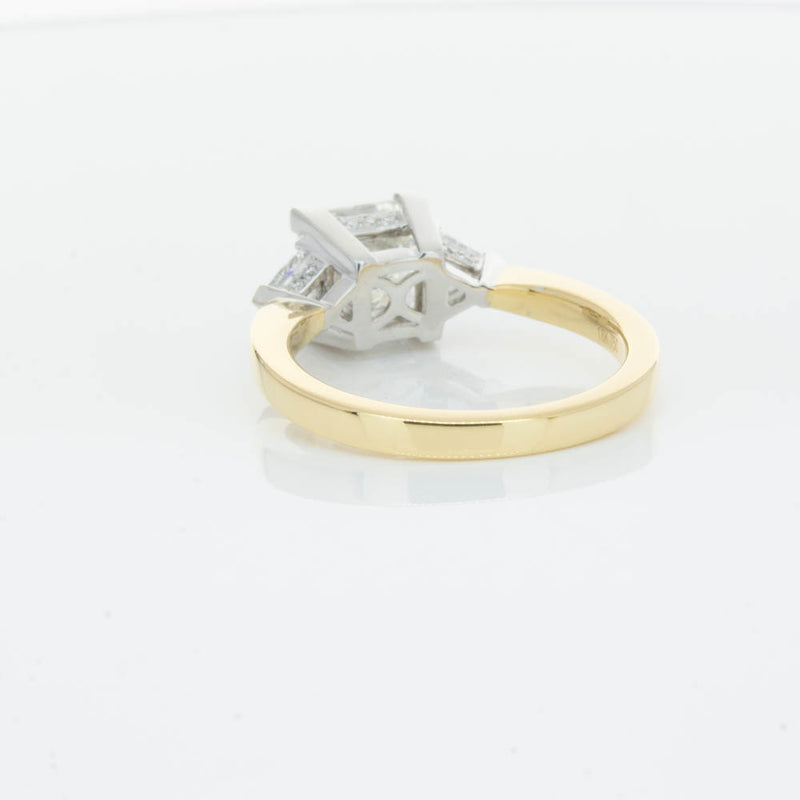 18ct Yellow Gold Princess Cut Diamond Three Stone Ring-Ring-Walker & Hall