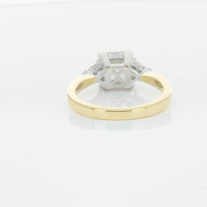 18ct Yellow Gold Princess Cut Diamond Three Stone Ring-Ring-Walker & Hall