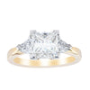 18ct Yellow Gold Princess Cut Diamond Three Stone Ring-Ring-Walker & Hall