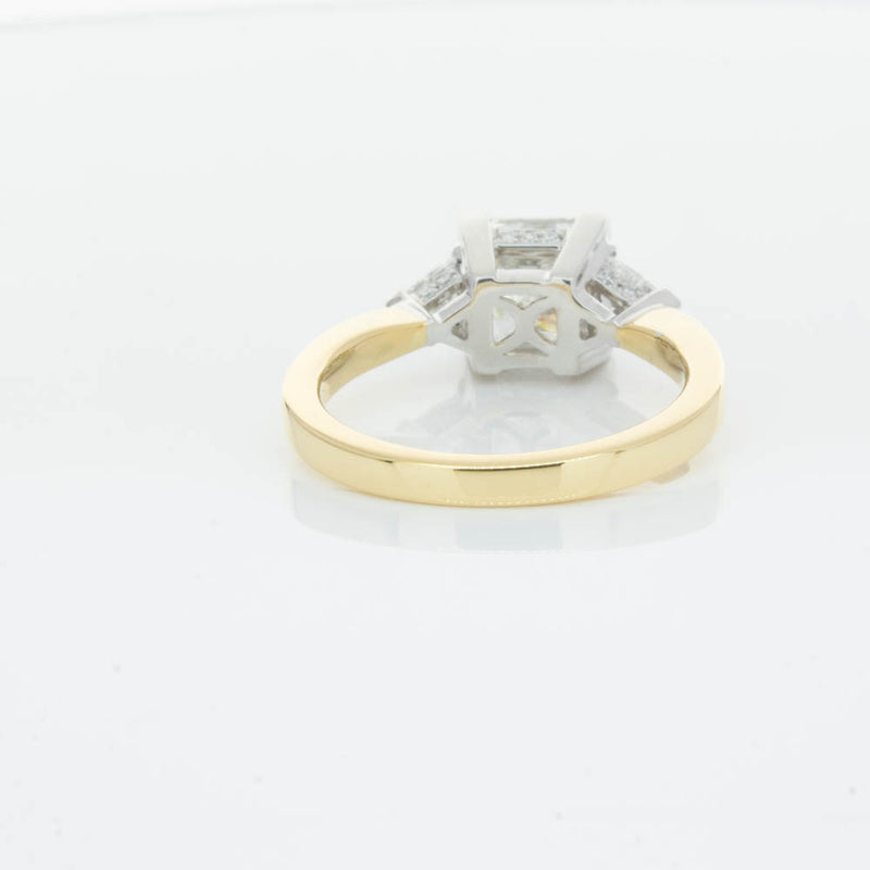 18ct Yellow Gold Princess Cut Diamond Three Stone Ring-Ring-Walker & Hall