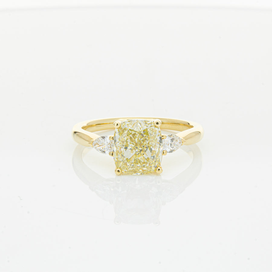 18ct Yellow Gold Cushion Cut Yellow Diamond Ayla Ring-Ring-Walker & Hall