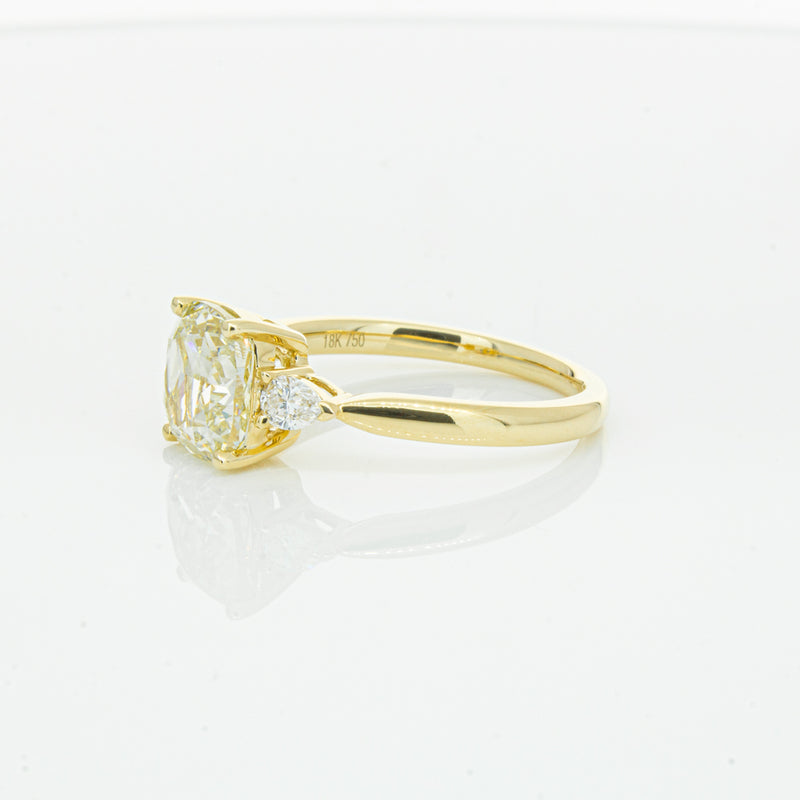 18ct Yellow Gold Cushion Cut Yellow Diamond Ayla Ring-Ring-Walker & Hall